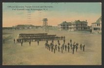 Officers quarters, parade ground, and barracks, Fort Caswell, near Wilmington, N.C.